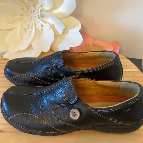 Clarks Unstructured 85071 Un Loop Black Leather Loafers Women’s US Size 10N - Picture 2 of 10